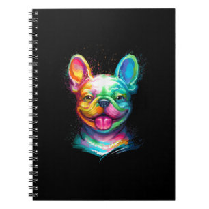 Happy French Bulldog lächelt Gesicht Notizblock