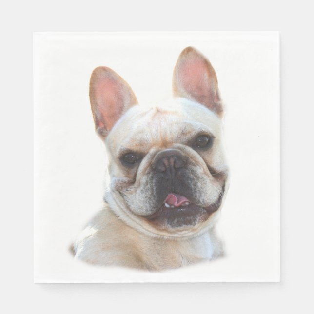Happy French Bulldog Serviette (Vorderseite)