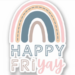 Happy Friday Fun Teacher Freitag Regenbogen Aufkleber