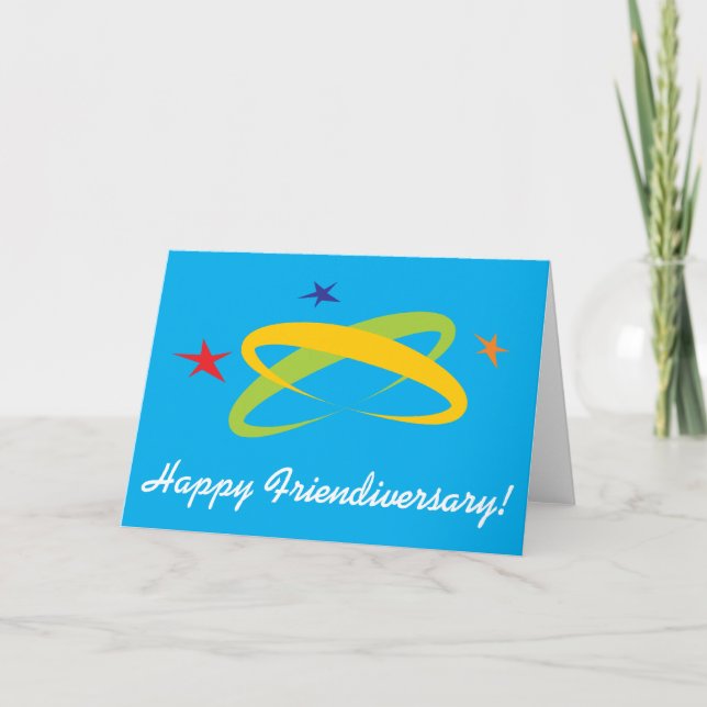 Happy Friendiversary Retro Design Card Karte (Vorderseite)
