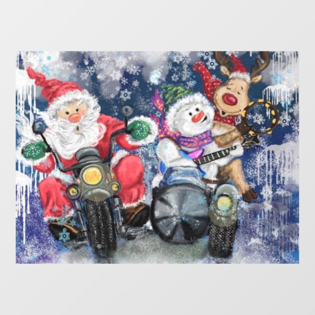 Happy Friends Funny Christmas Window Cloning Fensteraufkleber (Blatt)