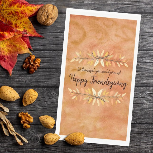 Happy Friendsgiving Autumn Color Leaf Serviette (Von Creator hochgeladen)