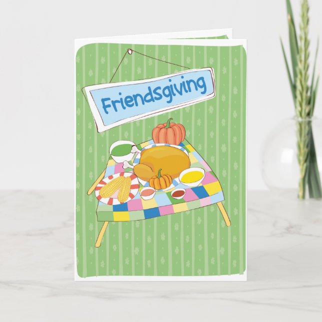 Happy Friendsgiving Best Friend Fun Whimsical Karte (Vorderseite)