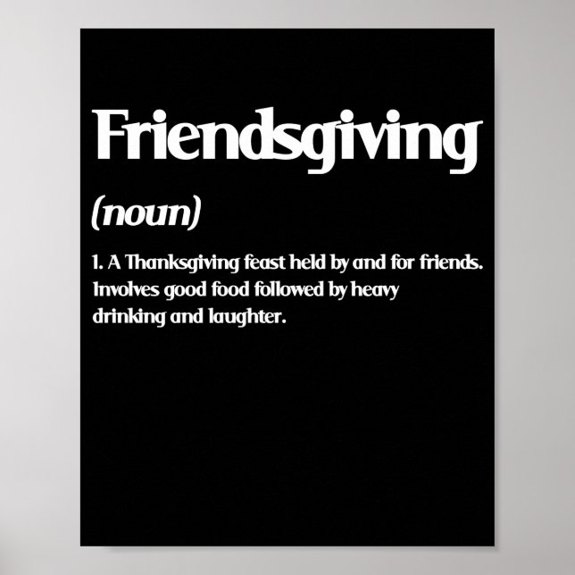 Happy Friendsgiving Definition Erntedank Poster (Vorne)