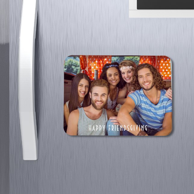 Happy Friendsgiving Erntedank Custom Foto Magnet (Von Creator hochgeladen)