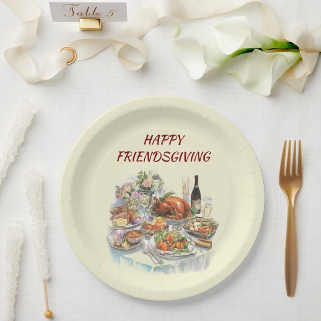 Happy Friendsgiving | Erntedank Paper Teller (Hochzeit)