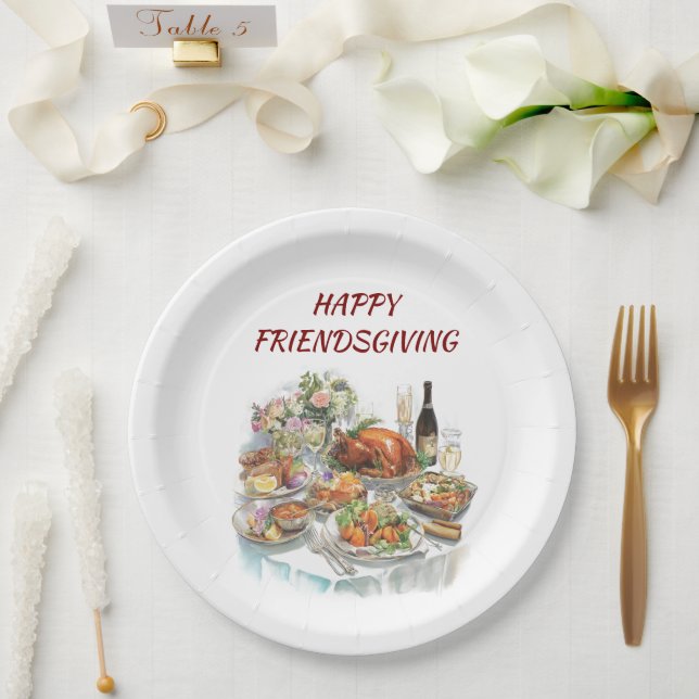 Happy Friendsgiving | Erntedank Paper Teller (Hochzeit)