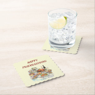 Happy Friendsgiving Erntedank Paper Untersetzer