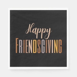 Happy Friendsgiving Erntedank Typografy Fall Serviette