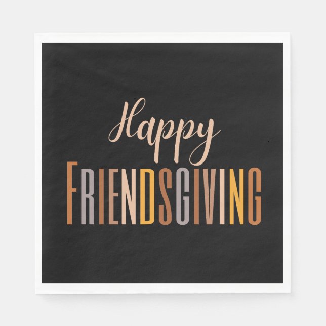 Happy Friendsgiving Erntedank Typografy Fall Serviette (Vorderseite)