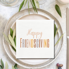 Happy Friendsgiving Erntedank Typografy Fall Serviette