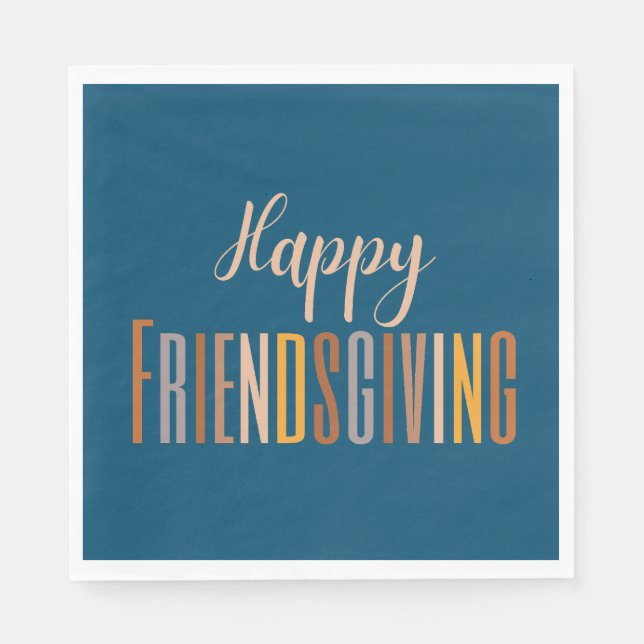 Happy Friendsgiving Erntedank Typografy Fall Serviette (Vorderseite)