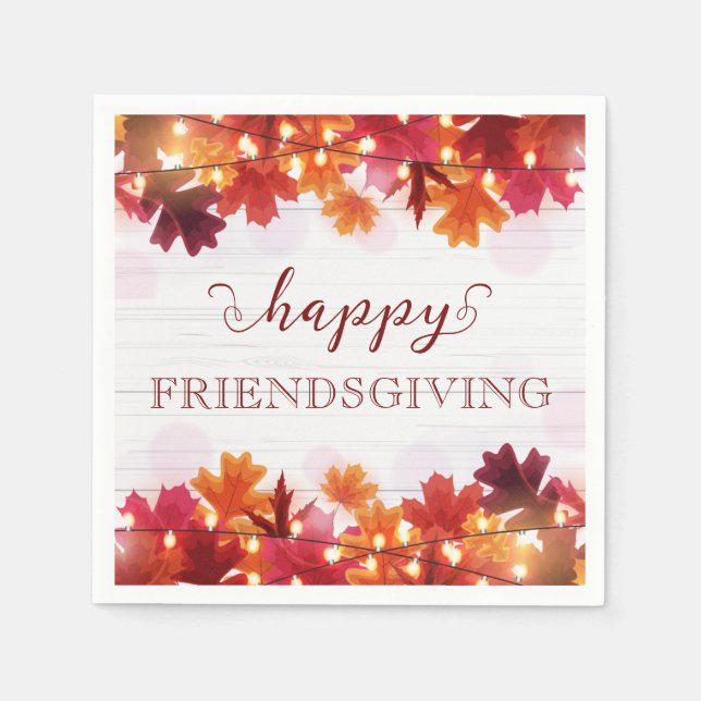 Happy Friendsgiving Herbstfest Party Festessen Serviette (Vorderseite)