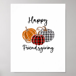 Happy Friendsgiving Kariert Shirt Erntedank Men W Poster