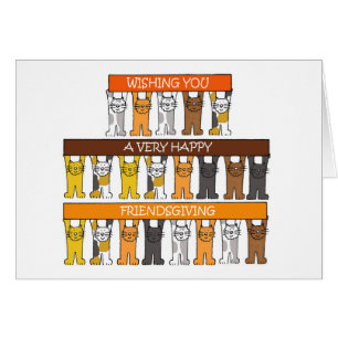 Happy Friendsgiving November Cartoon Cats