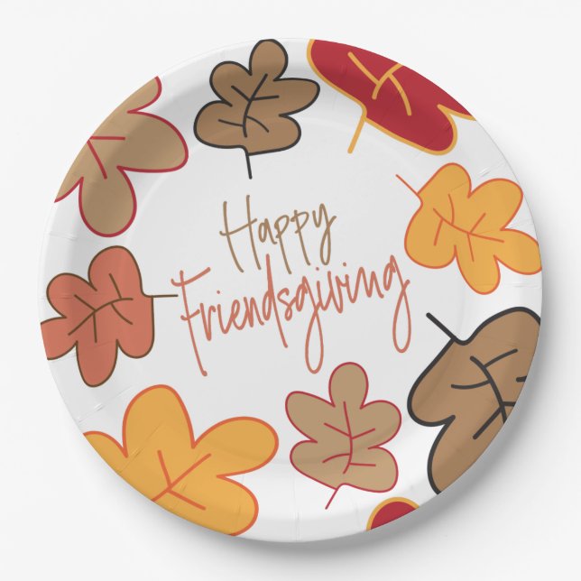 Happy Friendsgiving Paper Plate Pappteller (Vorderseite)