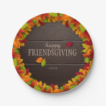 Happy Friendsgiving Personalisierte Papierplatte