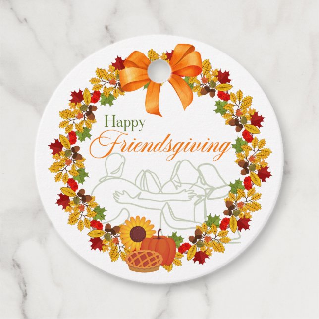 Happy Friendsgiving Tag Geschenkanhänger (Vorderseite)