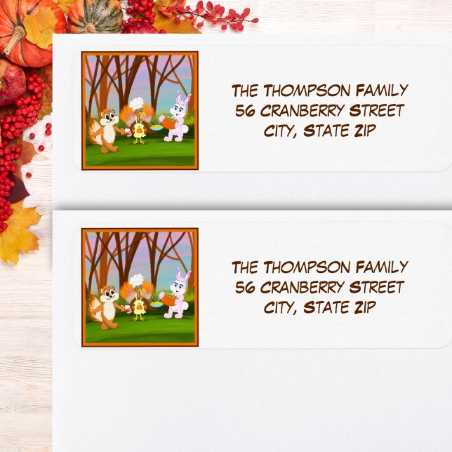 Happy Friendsgiving Turkey with Chipmunk, Rabbit (Von Creator hochgeladen)