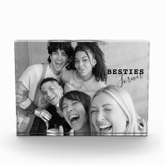 Happy Friendship Day MONOCHROME BESTIES FOREVER Fotoblock (Vorderseite)
