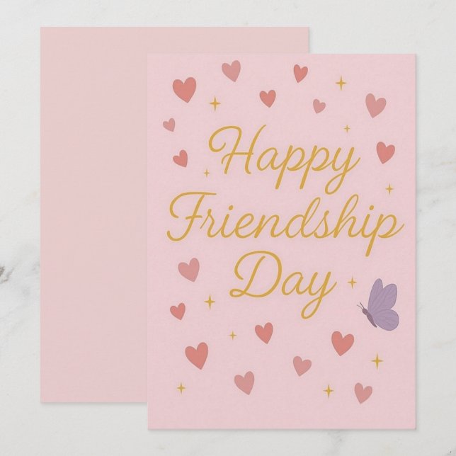 Happy Friendship Day Party Invitation Einladung (Vorne/Hinten)