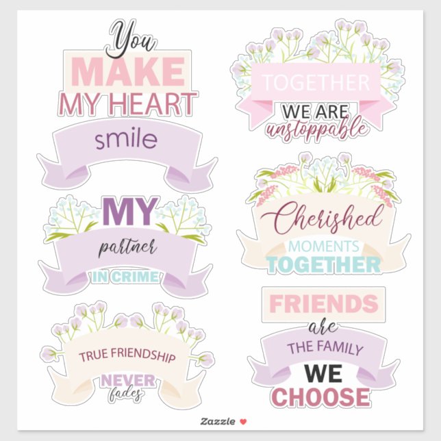 Happy Friendship Day Quote Aufkleber (Blatt)