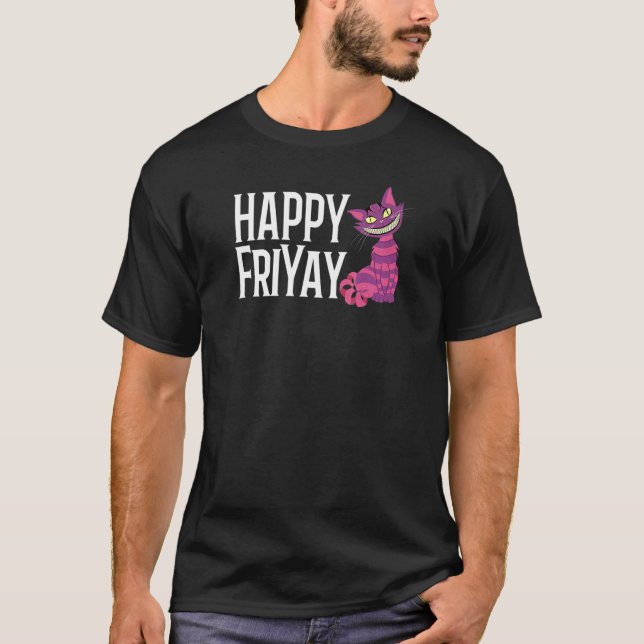 Happy FriYay Purple Grinning Striped Cat 13th On F T-Shirt (Vorderseite)