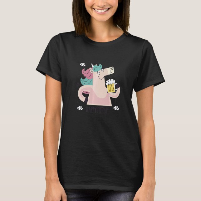 Happy Friyay Unicorn T-Shirt (Vorderseite)