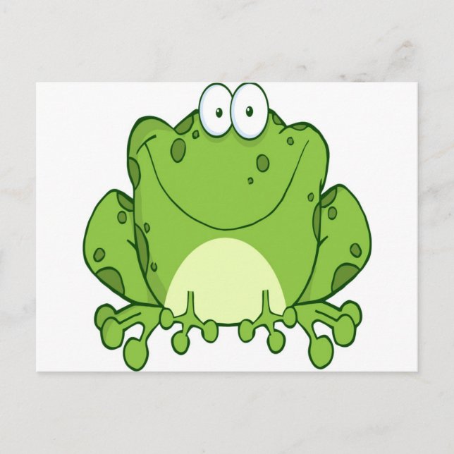 Happy Frog Cartoon Character Postkarte (Vorderseite)