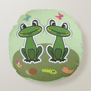 Happy Frog Design   Edition         Rundes Kissen