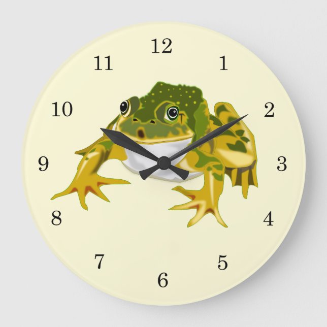 Happy Frog Große Wanduhr (Vorderseite)