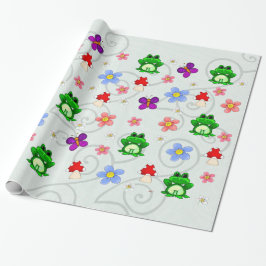 Happy Frog in Spring PATTERN Geschenkpapier