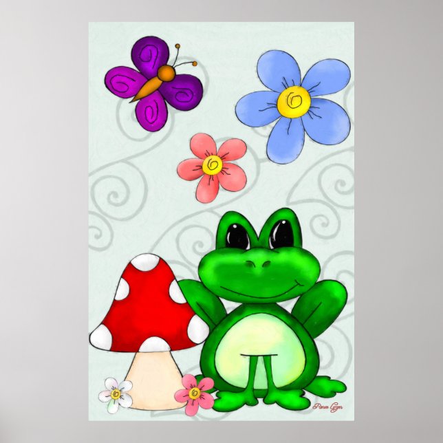 Happy Frog In Spring Poster (Vorne)