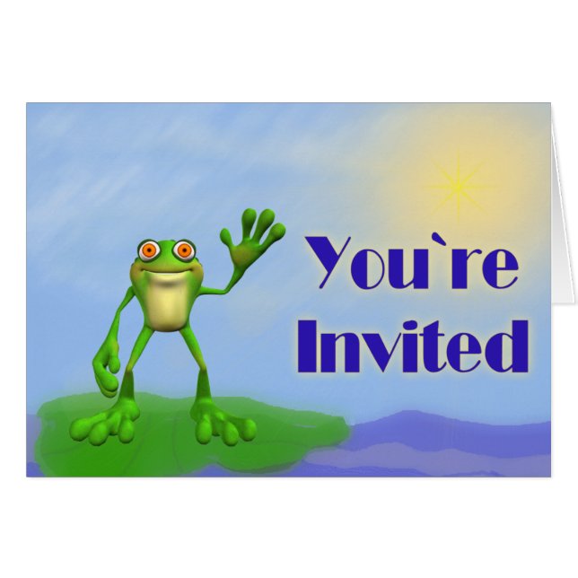 Happy Frog-Invite (Vorderseite (Horizontal))