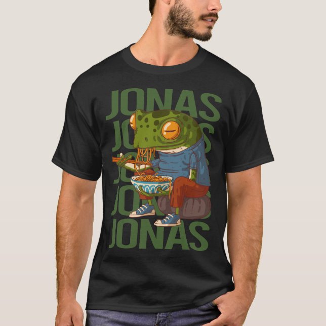 Happy Frog - Jonas Name T-Shirt (Vorderseite)