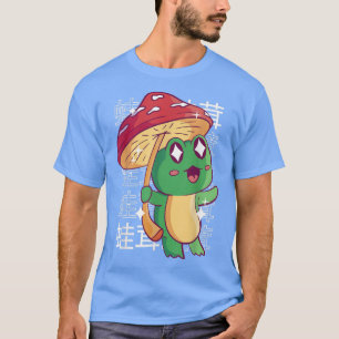 Happy Frog Mushroom Kawaii Japan Cotattcore Aesth T-Shirt