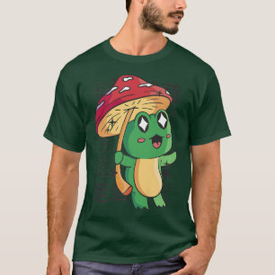 Happy Frog Mushroom Kawaii Japan Cotattcore Aesth T-Shirt