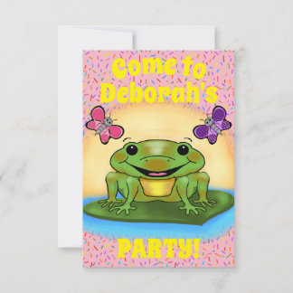 Happy Frog Party Einladung