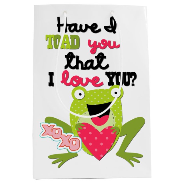 Happy Frog Valentine Mittlere Geschenktüte (Vorderseite)
