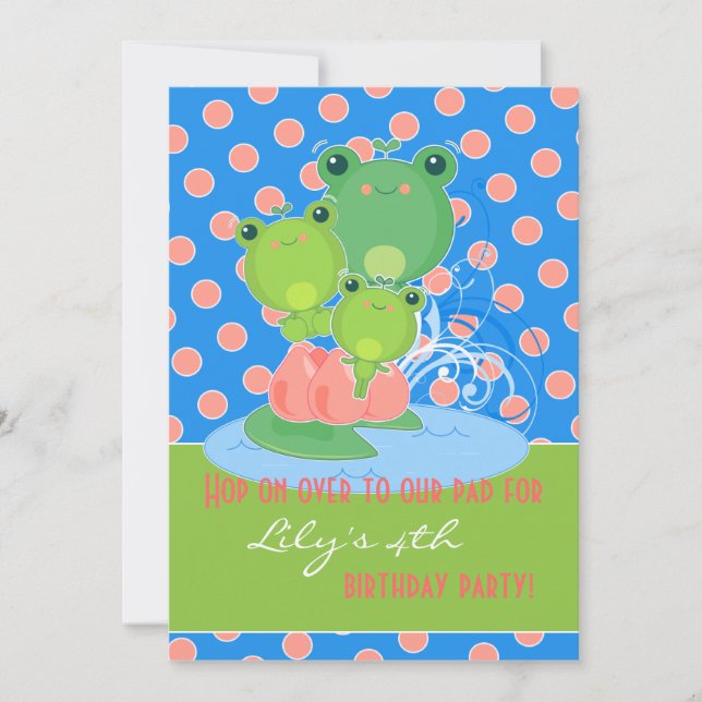 Happy Frogs Einladung (Vorderseite)