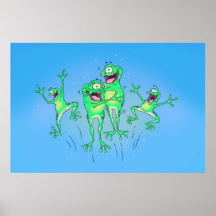Happy Frogs Poster