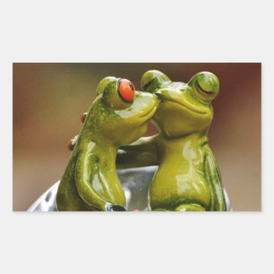 Happy Frogs Rechteckiger Aufkleber