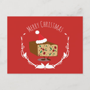 Happy Fruitcake Frohe Weihnachten   Postkarte