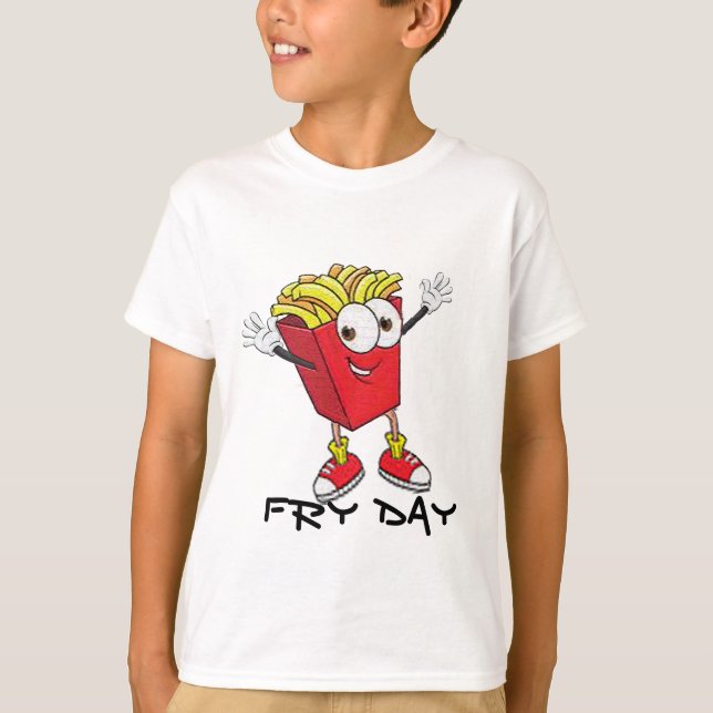Happy Fryday Funny T-Shirt - French Fries Spaß Tsh (Vorderseite)