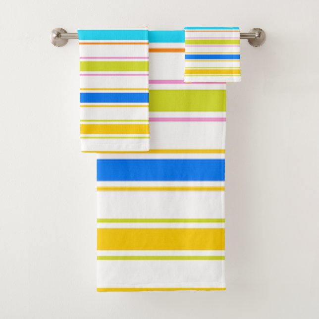Happy Fun Caribbean Colors Bathroom Towel Sets  (Insitu)