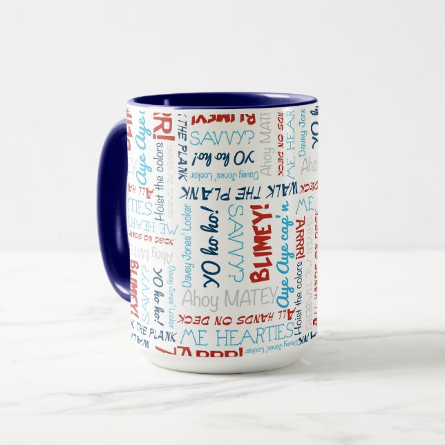 Happy Fun Party Pirate Tasse (Vorderseite Links)