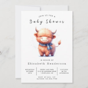 Happy Fun Simple Cow Baby Dusche Einladung