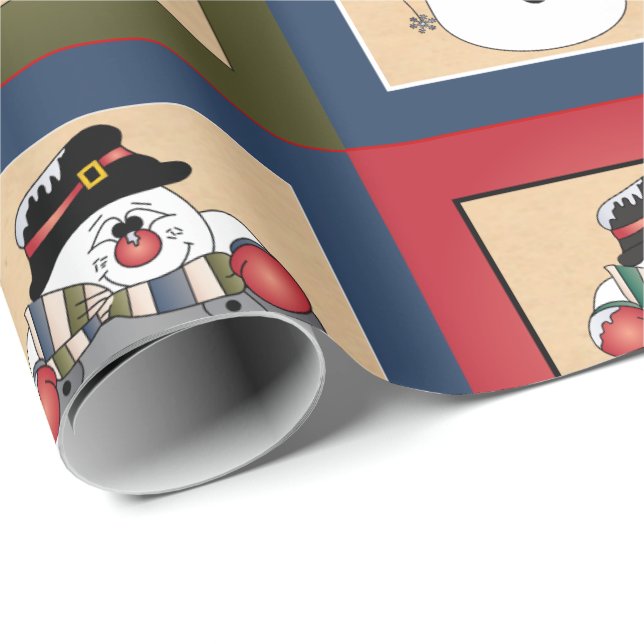 Happy Fun Snowmen | Weihnachten Geschenkpapier (Rolleneckpunkt)