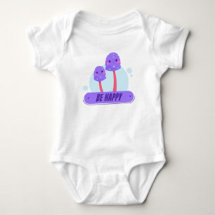 Happy Fungi Familie Lila Baby Strampler