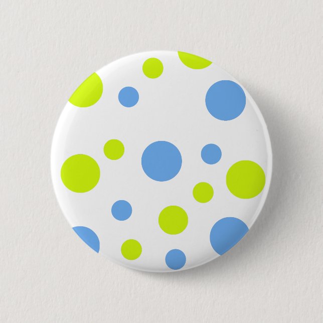 Happy Funky Yellow Blue Bubbles Button (Vorderseite)